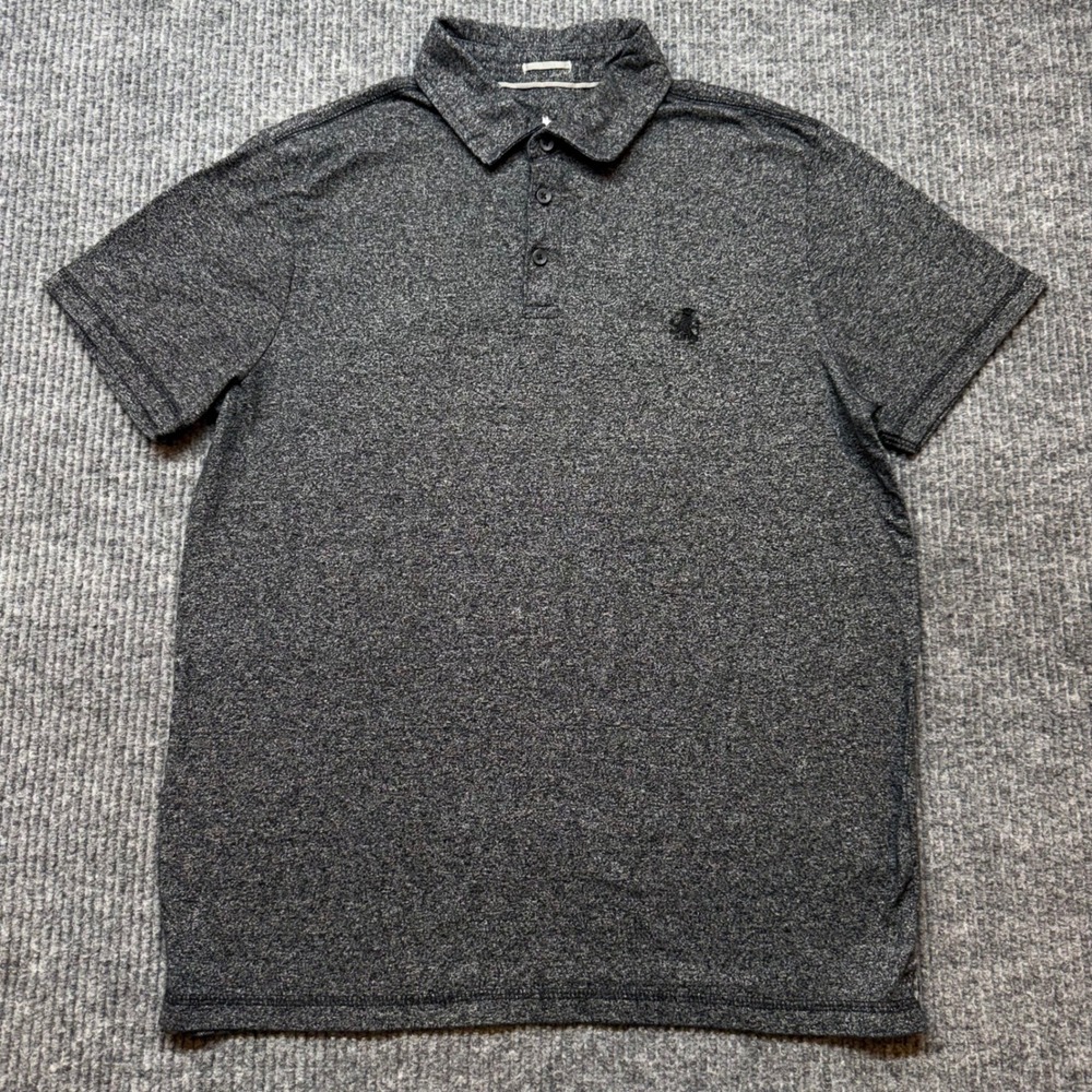 Rugby University Mens Large Gray Heather Short Sleeve Cotton Blend Polo Shirt